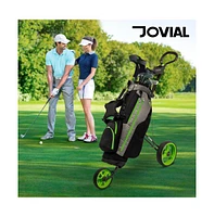 Jovial 3-Wheel Golf Push Cart with Adjustable Handle and Braking System