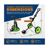 Jovial Foldable 2-Wheel Junior Golf Pull Cart with Scorecard Holder