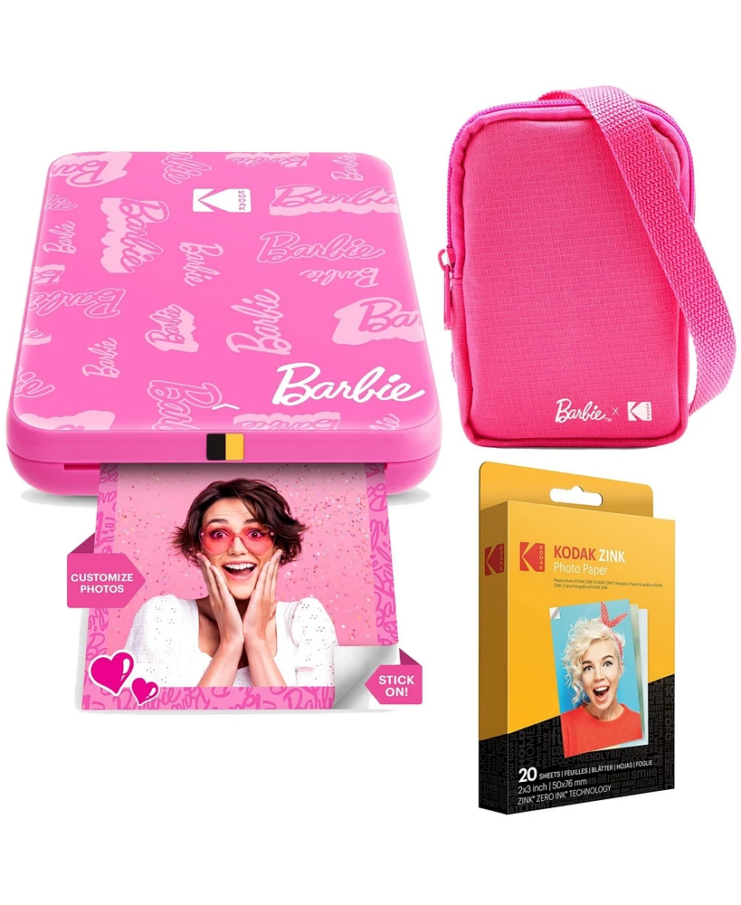 Kodak x Barbie Step Slim Instant Portable Photo Printer Barbie Starter Bundle (Signature Style)