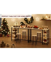 gaomon Bar Table and Stools for 2 with 3 Storage Shelves