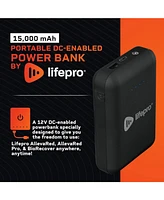 LifePro Portable Powerbank for AllevaRed, AllevaRed Pro & BioRecover – 15,000 mAh Compact Battery Pack with Usb 3.0 & 12V Dc Output for Wellnes