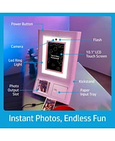 Hp Sprocket Photobooth 3x4" Photo Printer, Bundle w/Zink Paper, Case