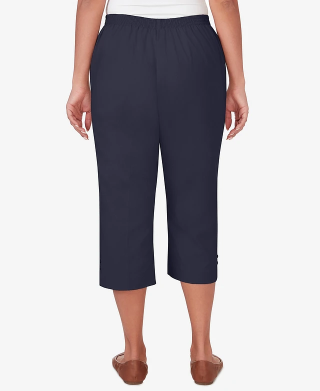 Capris Petite Women's Alfred Dunner Button Hem Denim Capri Pant