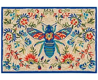 Liora Manne' Frontporch Flora Bee 1'8"x2'6" Area Rug