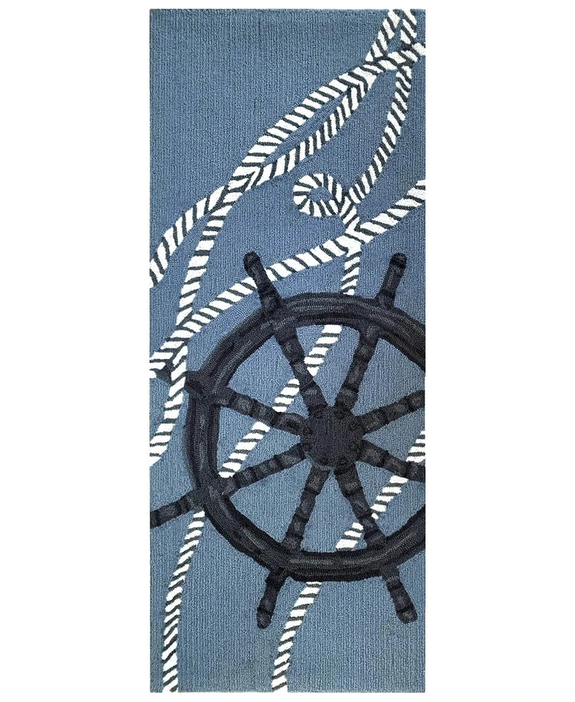 Liora Manne' Frontporch Captain's Wheel 2'x5' Runner Area Rug