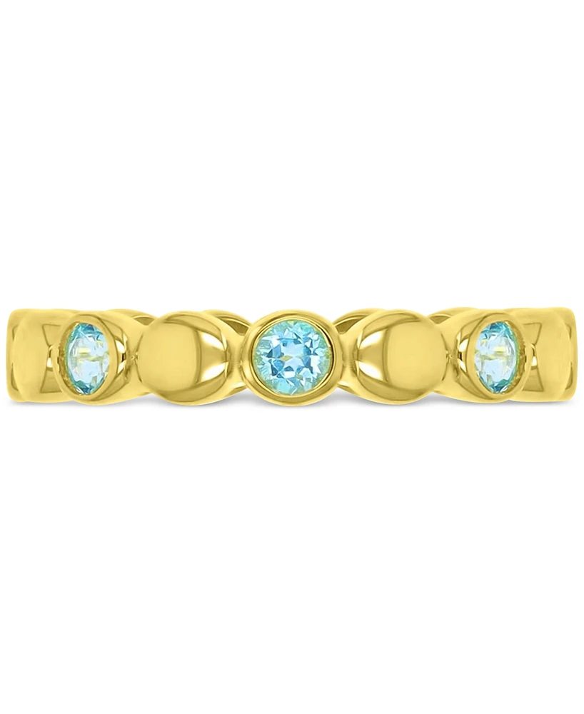 Swiss Blue Topaz Stack Ring (7/8 ct. t.w.) 14k Gold-Plated Sterling Silver