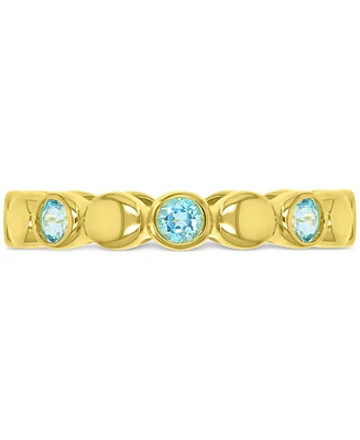 Swiss Blue Topaz Stack Ring (7/8 ct. t.w.) 14k Gold-Plated Sterling Silver