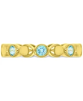 Swiss Blue Topaz Stack Ring (7/8 ct. t.w.) 14k Gold-Plated Sterling Silver