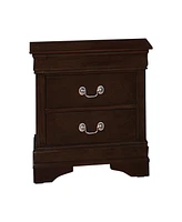 Slickblue 2-Drawer Nightstand with Classic Bail Handles for Timeless and Functional Bedroom Storage