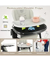 Gouun 4-in-1 Baby High Chair with 6 Adjustable Heights