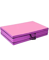 Gymax Folding Panel Gym Fitness Exercise Gymnastics Mat 4' x 10' x 2''