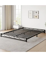 gaomon Queen Size Metal Platform Bed Frame,Low Bed Frame with Steel Slat Support, Mattress Foundation, No Box Spring Needed