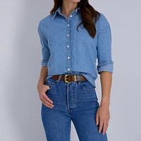 Levi's Women's Reversible Western-Style Buckle Leather Belt