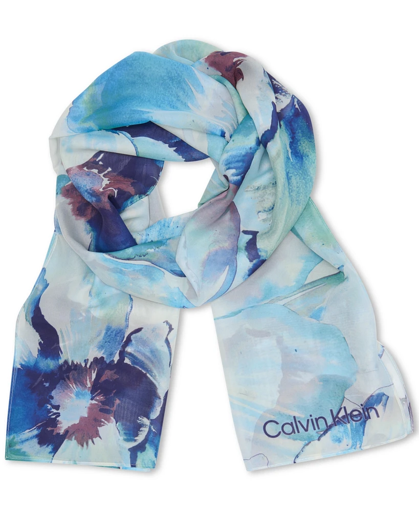 Calvin Klein Ethereal Floral Chiffon Wrap