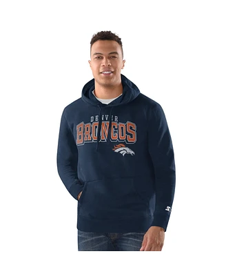 Starter Men's Navy Denver Broncos Vintage Pullover Hoodie