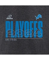 Fanatics Men's Heather Charcoal Detroit Lions 2024 Nfl Playoffs T-Shirt