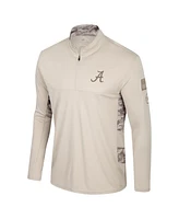 Colosseum Men's Natural Alabama Crimson Tide Oht Military Appreciation Quarter-Zip Jacket