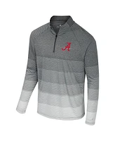 Colosseum Men's Gray Alabama Crimson Tide Ai Striped Mesh Quarter-Zip Raglan Windshirt