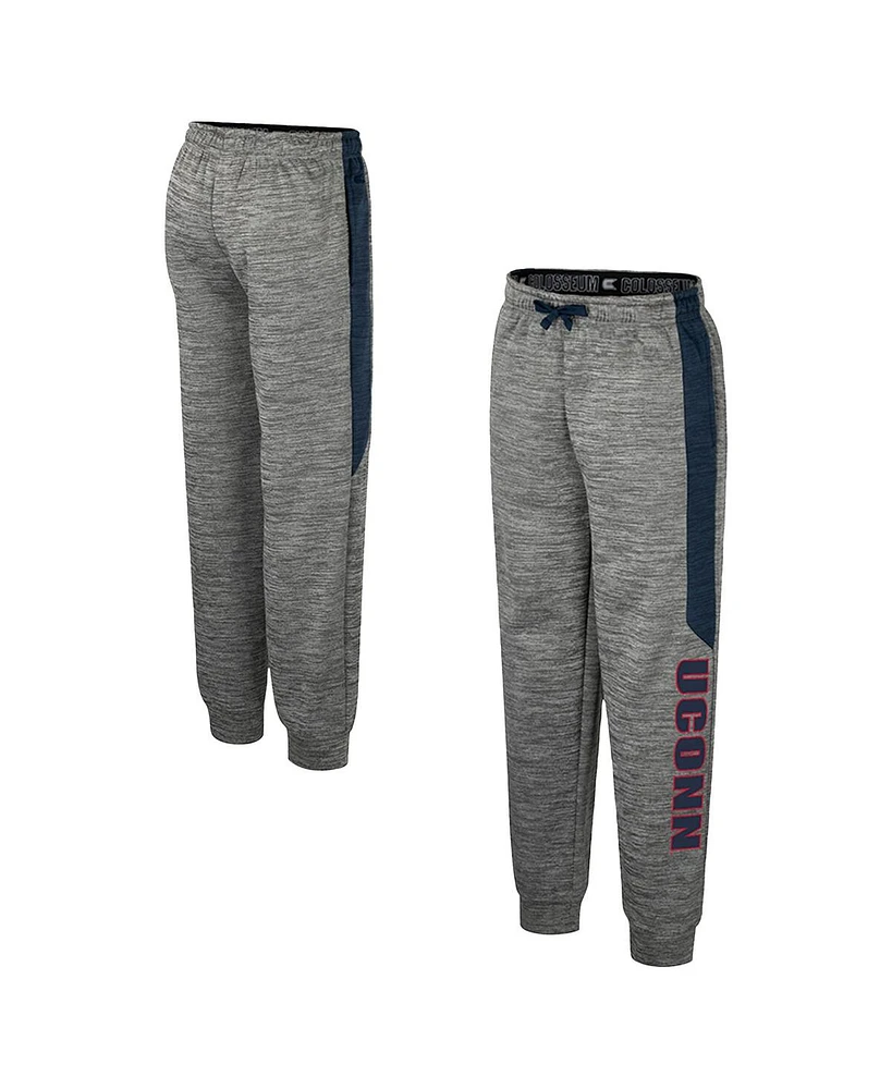 Colosseum Big Boys and Girls Heather Gray UConn Huskies Fleece Pants