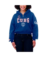 Wear by Erin Andrews Women's Royal Chicago Cubs Patch Quarter-Zip Hoodie