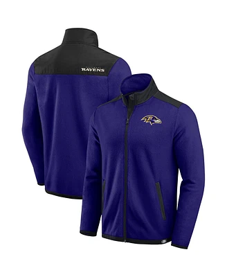 Fanatics Men's Purple Baltimore Ravens Color Block Polar Fleece Full-Zip Jacket