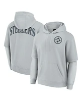 Fanatics Men's and Women's Gray Pittsburgh Steelers Sleek Elements Pullover Hoodie