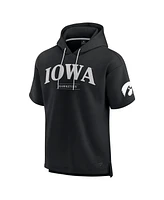 Fanatics Men's Black Iowa Hawkeyes Ready Short Sleeve Pullover Hoodie