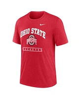 Nike Men's Scarlet Ohio State Buckeyes Arch Over Logo Tri-Blend T-Shirt