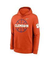 Nike Men's Orange Clemson Tigers Basketball Icon Club Fleece Pullover Hoodie