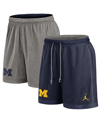 Jordan Men's Navy/Heather Gray Michigan Wolverines Player Shorts