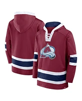 Fanatics Men's Burgundy Colorado Avalanche Inside Line Fleece Pullover Hoodie