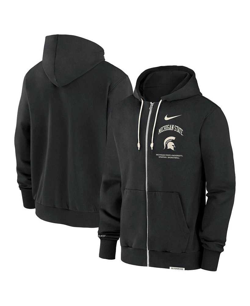 Nike Men's Black Michigan State Spartans On-Court Performance Full-Zip Hoodie