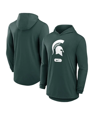 Nike Men's Green Michigan State Spartans Lightweight Performance Long Sleeve Hoodie T-Shirt