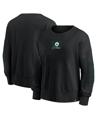 Fanatics Black Boston Celtics Oversized Game Day Pullover Sweatshirt