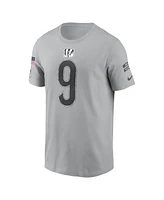 Nike Men's Joe Burrow Gray Cincinnati Bengals 2024 Salute To Service Name Number T-Shirt