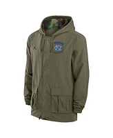 Jordan Men's Olive/Camo North Carolina Tar Heels 2024 Military Appreciation Full-Snap Hoodie Military Jacket