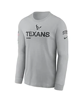 Nike Men's Gray Houston Texans 2024 Salute To Service Long Sleeve T-Shirt