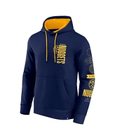 Fanatics Men's Navy Denver Nuggets Game Time Crossover Pullover Hoodie