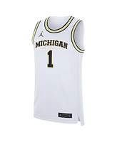 Jordan Men's White Michigan Wolverines Home Replica Basketball Jersey