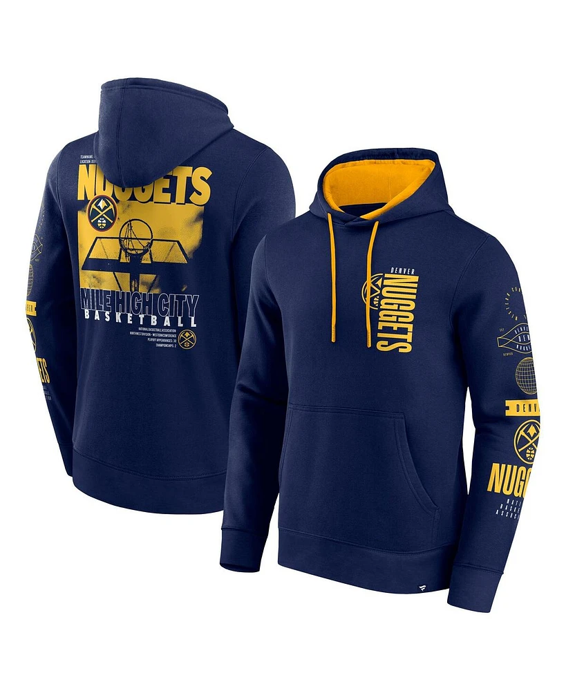 Fanatics Men's Navy Denver Nuggets Game Time Crossover Pullover Hoodie