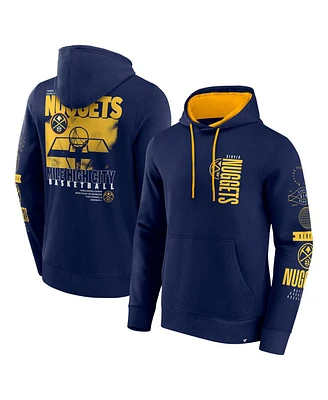 Fanatics Men's Navy Denver Nuggets Game Time Crossover Pullover Hoodie