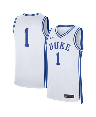 Nike Men's 1 White Duke Blue Devils Home Replica Jersey