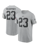 Nike Men's Christian McCaffrey Gray San Francisco 49ers 2024 Salute To Service Name Number T-Shirt