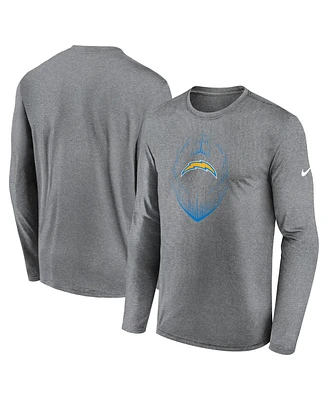 Nike Men's Heather Gray Los Angeles Chargers Legend Icon Long Sleeve T-Shirt