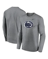 Nike Men's Heather Gray Penn State Nittany Lions Primetime Primary Legend Long Sleeve T-Shirt