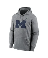 Jordan Men's Heather Gray Michigan Wolverines Primetime Endzone Performance Pullover Hoodie