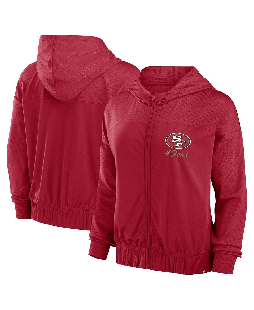 Fanatics Women's Scarlet San Francisco 49ers Script Lock Full-Zip Hoodie