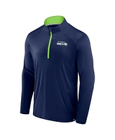 Fanatics Men's College Navy Seattle Seahawks Defender Long Sleeve Quarter-Zip Jacket