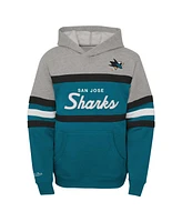 Mitchell & Ness Big Boys and Girls Teal San Jose Sharks Head Coach Pullover Hoodie