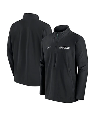 Nike Men's Black Michigan State Spartans Sideline Coaches Quarter-Zip Jacket